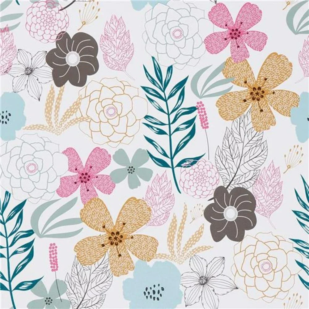 17.71'' x 78.7'' Perennial Blooms Wallpaper Floral Peel and Stick Wallpaper